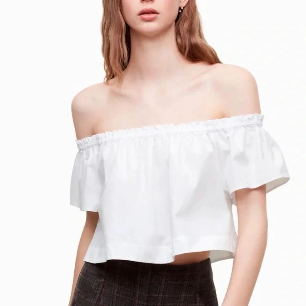 Aritzia Wilfred  Garland Blouse | White | Size XXS